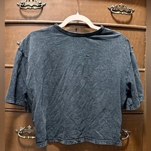 BP charcoal Boxy Crop Shirt